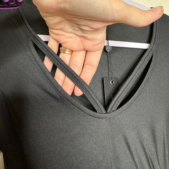 Laila Jayde Asymmetrical Shirred Dress in Black NWT Size XS - Picture 5 of 10